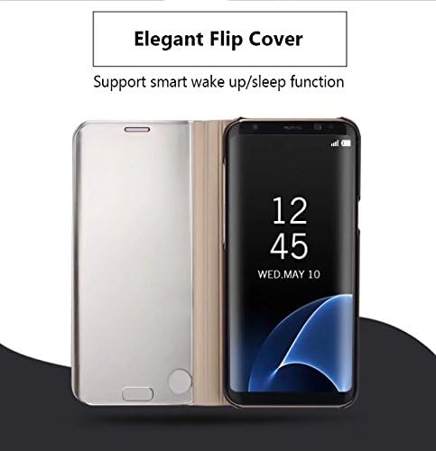 MagiDeal Galaxy Note 8 Case, Smart Clear View Window Electroplate Plating Stand PC Mirror Flip Folio Case Cover Ultra Slim Full Body Protective Ca...