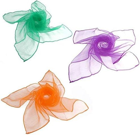 12 PCS Juggling Scarves Sensory Toy 6 Colors 60 x 60 cm Belly Dance Scarves Baby Toddler Kids Scarves (12)...