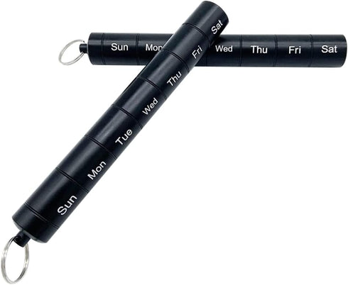 Pill Disperser Waterproof 7 Days Pill Holder Travel Pill Container Portable Medicine Keychain Daily Airtight Pill Organizer?Black)...