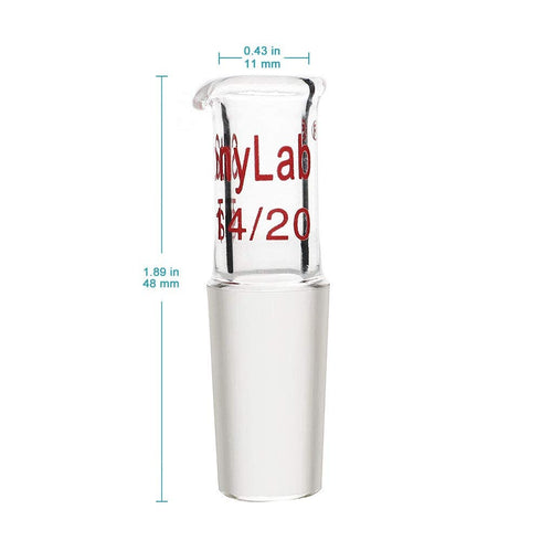 stonylab Glass Pour Out Adapter, Borosilicate Glass Liquid Pouring Adapter with 14/20 Ground Inner Joint for Laboratory Lab Supply...