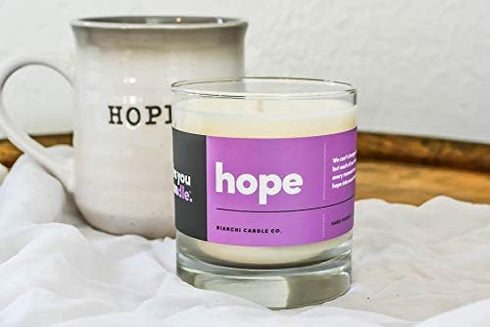 Hope, Inspirational 8oz Highly Scented Candle, Soy, Made in USA, Great Message, Pure Essential Oils, Holiday Gift, Aromatherapy, 100% Pure, Vanill...