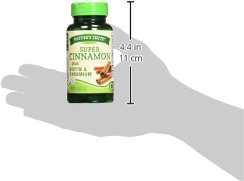 Ceylon Cinnamon Capsules | 2500mg | 60 Count | Vegetarian, Non-GMO & Gluten Free Supplement | Plus Chromium and Biotin | by Nature's Truth...