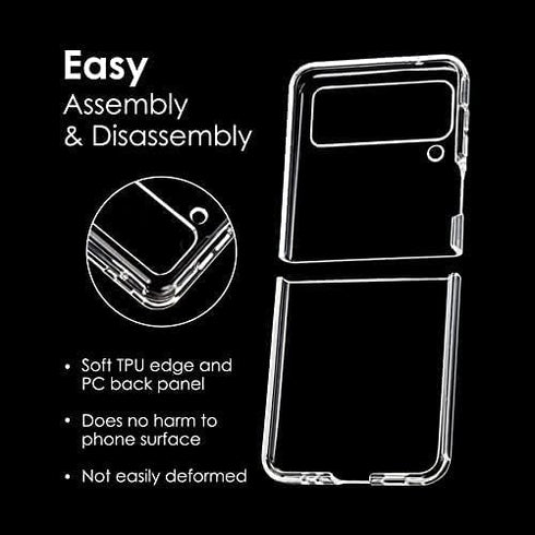 for Samsung Galaxy Z Flip 3 Case, Clear Shockproof Zflip3 Phone Cover, Slim Thin Protective Silicone Cases for Flip3 5G Phone - Transparent...