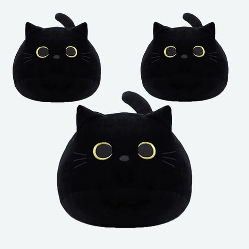 Mini Cat Stuffed Animal Cute Cat Plush Doll Toy Gift for Girls Boys Christmas 3 Pieces (3 zhiblack cat)...