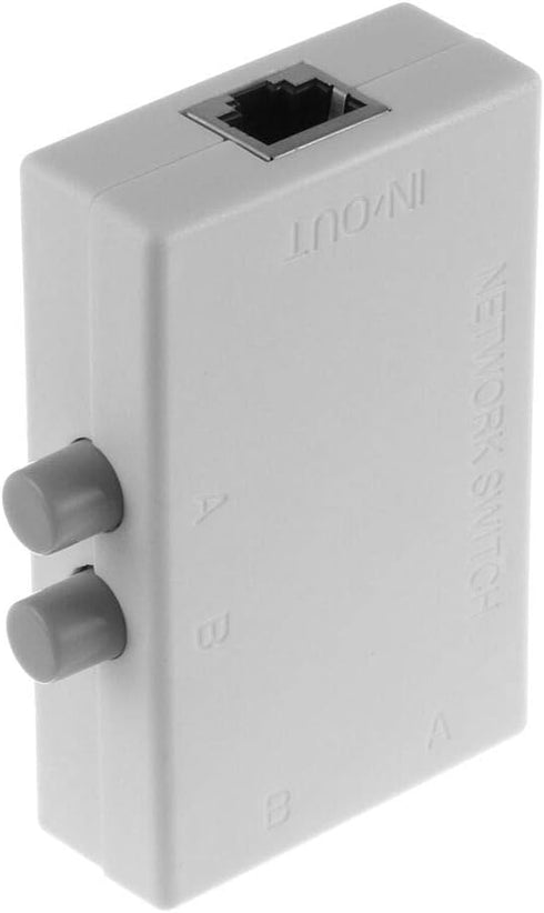 2 Ports 1x2 or 2x1 RJ45 Network Ethernet Port Switcher Modem Manual Sharing Switch Box Splitter Plug and Play...