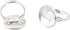ALLinONE Brass Adjustable Ring Cabochon Setting Frame Tray Blank Bezel with Glass Domes for DIY Jewelry Making 16mm (Silver)...