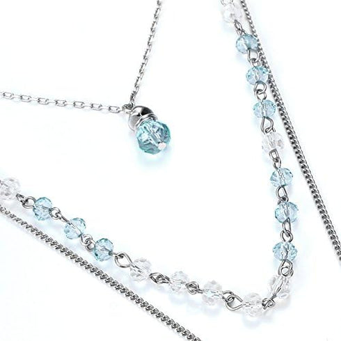 Bocar 3 Layer Jewelry Set Long Chain Pendant Bead Necklace Earring for Women...