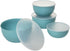 KitchenAid Plastic Prep Bowls with Lids, Set Of 4, Aqua Sky...