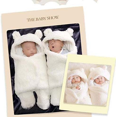 Baby Swaddle Blanket Boys Girls Cute Cotton Plush Receiving Blanket Soft Newborn Sleeping Wraps for Infant 0-6 Months...