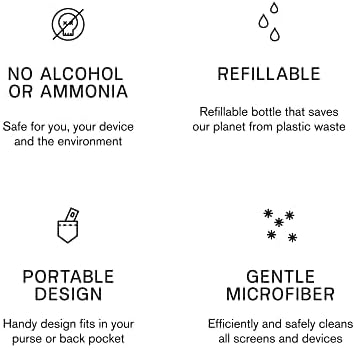 AM 2 in 1 Screen Cleaner Mist Spray - Versatile for Computers, Phones, iPads, Laptops, and Car Smart Screens, Refillable and Eco-Friendly, Include...