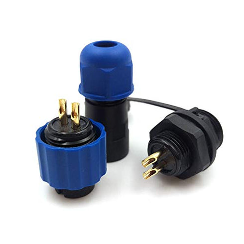 2Pin Aviation Connector Plug and Socket,Waterproof Power Connector,Panel Mount 13mm,Waterproof IP67,LED Light Cable Wire Connector...