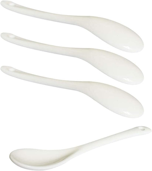 3 pcs Porcelain Egg Spoons Ceramic Spoons 5 inch Coffee Dessert Yogurt Tea milky tea...
