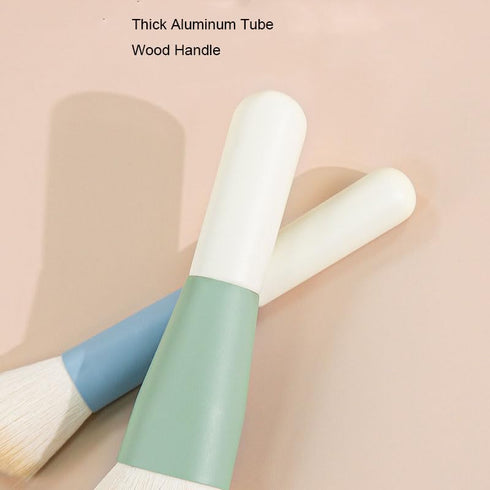 Cute Morandi Color ON THE GO Makeup Brush Set, 10pcs Easy-taken Mini Full Complete Function Cosmetic Brushes Kit...