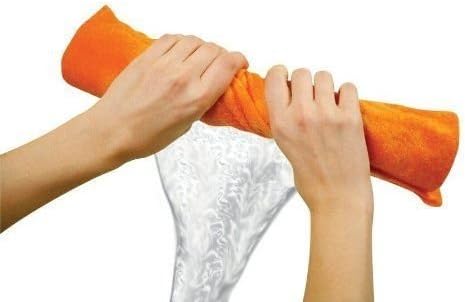 Towel, 260gm, Orange, Synthetic Chamois Cloth for Cars, Kitchen, Carpet, Windows, Body Drying...