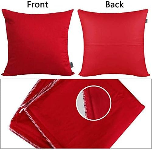 Thmyo 4-Pack 100% Cotton Comfortable Solid Decorative Throw Pillow Cases Square Cushion Cover Pillowcases Sublimation Blank Christmas DIY Throw Pi...
