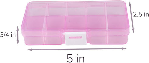Craft County Plastic Bead Organizer – Clear – Customizable Compartments – Perfect for Organizing Small Items...