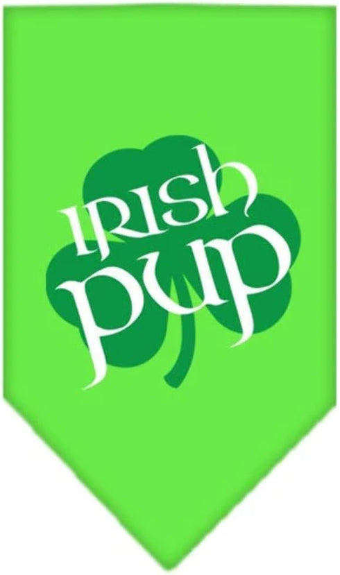 Pet and Dog Bandana Screen Printed, Irish Pup Black Large...