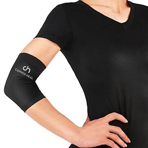 COPPER HEAL Elbow Compression Sleeve - Recovery Elbow Brace GUARANTEED with Highest Copper Infused Content - Support Stiff Sore Muscles and Joints...