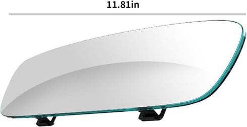 Car Rear View Mirror, 11.81 Inch HD Glass Frameless Automotive Panoramic Convex Interior Clip-on Wide Angle Mirror for Reduce Blind Spot, Universa...