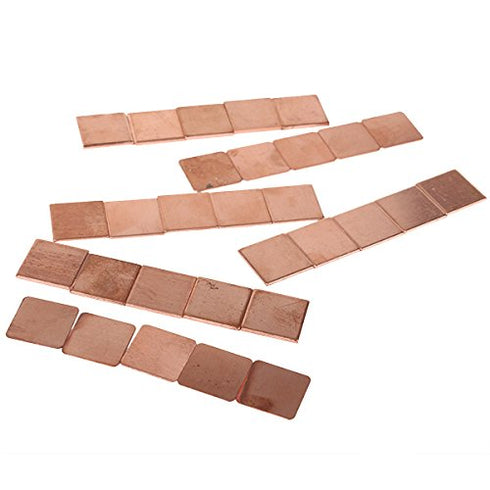 BQLZR Copper Heatsink Sheets, 15mmx15mm, High Purity, Pack of 30...