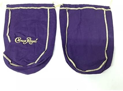 Crown Royal Purple Bag Gold Drawstring Bulk (Pack of 10)...