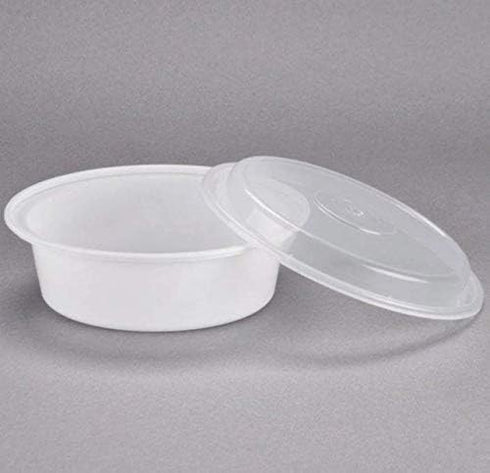 Premium Deep Round White Containers - 9" (Pack of 6) - Stackable & Leak-Proof Design | Perfect for Meal Prep, Storage & Reusable Home Organization...
