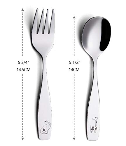 ANNOVA Kids Silverware 6 Pieces Children's Safe Flatware Set Stainless Steel - 3 x Children Forks, 3 x Dinner Spoon, Toddler Utensils, for Lunchbo...