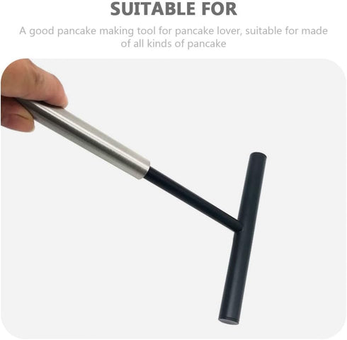 Hemoton 2pcs Crepe Spreader Nylon Pancake Batter Spreader Stainless Steel Dough Spreader Crepe Pan Maker Pancake Cooking Utensils for Home Restaur...