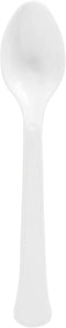 Frosty White Plastic Heavy Weight Spoons (20 Count) - Premium Disposable Plastic Cutlery, Perfect for Home Use and All Kinds of Occasions...
