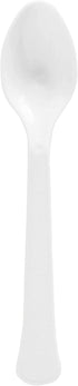 Frosty White Plastic Heavy Weight Spoons (20 Count) - Premium Disposable Plastic Cutlery, Perfect for Home Use and All Kinds of Occasions...