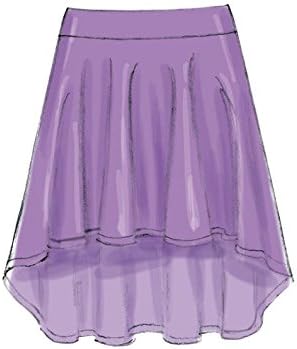 McCall's Patterns M7345 Children's/Girls' Straight, Handkerchief or High-Low Hem Skirts, CHJ (7-8-10-12-14)...