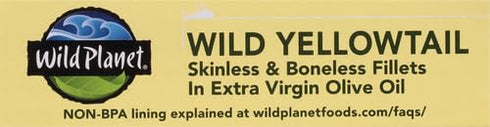 Wild Planet Wild Yellowtail Fillets in Organic Extra Virgin Olive Oil, Skinless & Boneless, Tinned Fish, Sustainably Wild-Caught, Non-GMO, Kosher,...