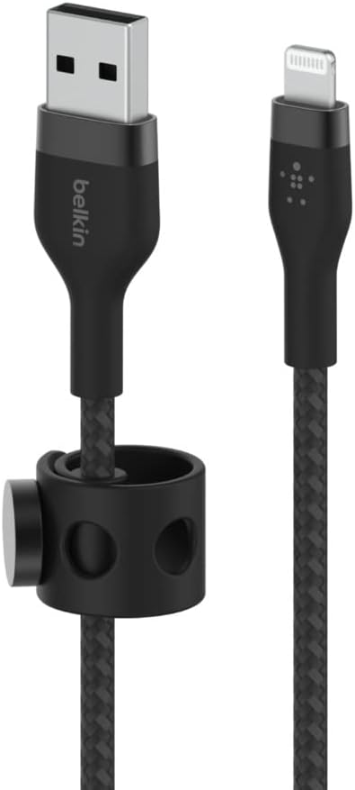 Belkin BoostCharge Pro Flex Braided USB Type A to Lightning Cable (1M/3.3FT), MFi Certified Charging Cable for iPhone 14, 13, 12, 11, Pro, Max, Mi...
