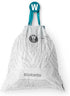 Brabantia PerfectFit Trash Bags (Size W/1.3 Gal) Thick Plastic Trash Can Liners with Drawstring Handles (40 Bags)...