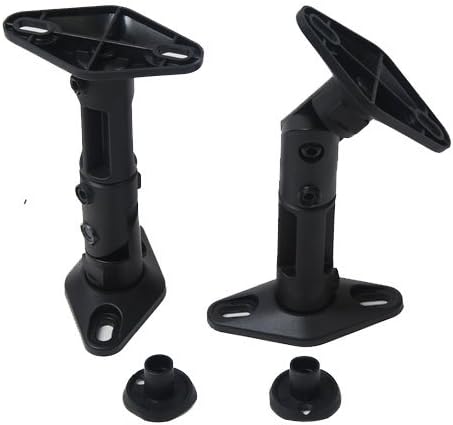 VideoSecu 2 Satellite Speaker Wall Ceiling Mounts Brackets 1EH (Black, 2 Pack)...