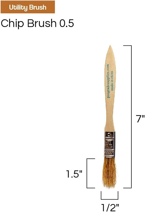 Vermeer Chip Paint Brushes - 36-Pack - 1/2" Chip Brushes for Paints, Stains, Varnishes, Glues, & Gesso - Home Improvement - Interior & Exterior Us...