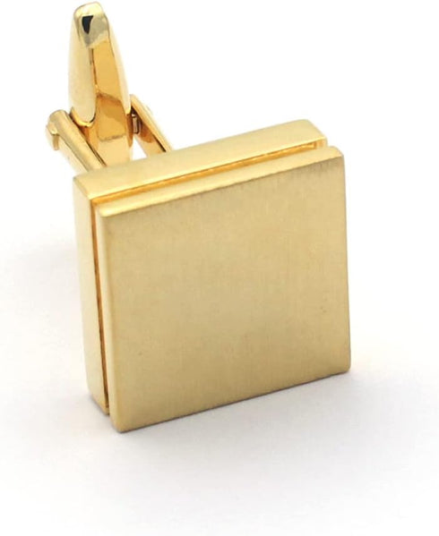 Brushed Square Gold Cufflinks...