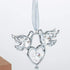 Matashi Chrome Plated Crystal Studded Silver Love Doves Birds Hanging Ornament with Heart, Romantic Gift, Love Symbol for Christmas, Anniversary, ...