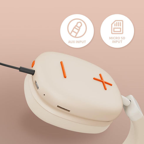 P37 Max Bluetooth Headphones Over The Ear,Beige Headphone Bluetooth with Microphone,80H Playtime,Deep Bass Memory Foam Ear Cups,audífonos inalámbr...