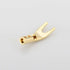 HiFi Speaker Y Spade Connectors, Dual Screw Locking Speaker Cable Plug, Fork Spade Connectors with Allen Wrench for Speaker Wire DIY 4PCS (Gold Pl...