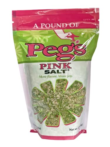 Peg's Pink Salt - Gourmet Seasoning - All Purpose for Cooking - Salt with Herbs and Spices - No MSG - No Sugar - 16 oz...