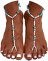 Boho Anklet Chain Turquoise Barefoot Sandals Beaded Foot Ankle Chain Beach Toe Ring Foot Chain for Women(2PCS)...
