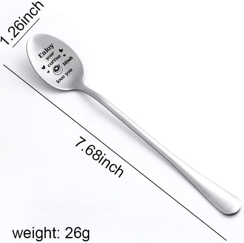 Enjoy Your Coffee Spoon Gift for Best Friends Boyfriend Husband Anniversary Birthday Gifts for BFF Bestie Funny Coffee Stir Spoons Gift for Coffee...