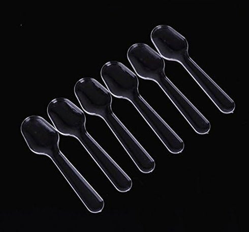 1Pack (500pcs) Disposable Clear Plastic Mini Spoon Best for Jelly/Pudding/Yogurt/Ice Cream/Desert/Cake/Appetizer...