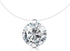 S925 Round fish line two claws Cut Clear Cubic Zirconia Pendant Necklace Silver...