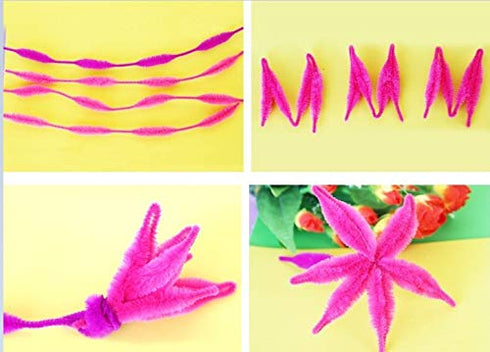 Pipe Cleaners Craft Chenille Stems with Bumps 100 pcs Multicolour Chenille Stems Pipe Cleaners Handmade DIY Art Craft Material...