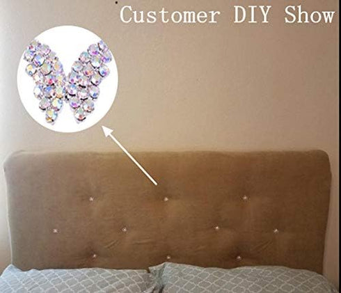 KAOYOO 10Pcs Crystal Rhinestone Butterfly Embellishments Buttons Sew on Buttons for DIY,Decoration(20mm/AB)...