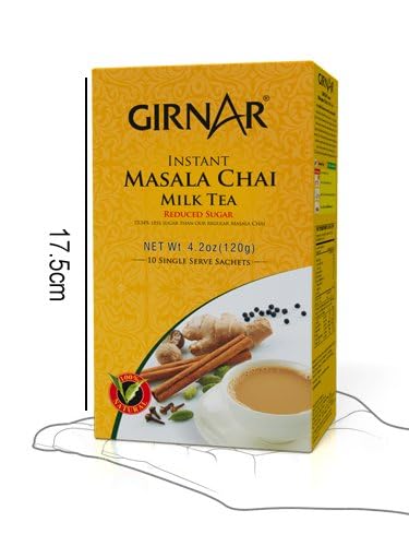 Girnar Instant Chai (Tea) Premix With Masala Unsweetened, 10 Sachet Pack...