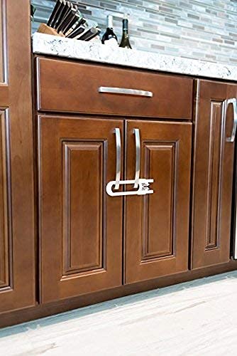 Sliding Cabinet Locks for Child Safety | Baby Proof Your Kitchen, Bathroom, and Storage Doors | Childproof Safety Locks for Knobs and Handles | Ea...