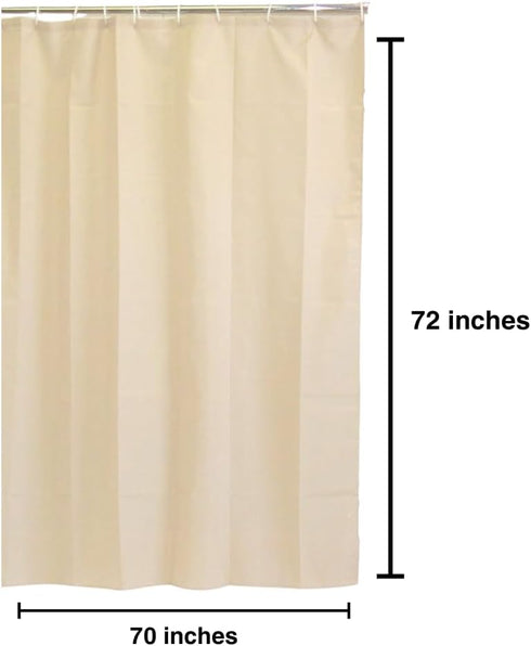 Splash Home Vinyl Shower Liner, Lightweight,12 Holes, 70” W x 72” H, Waterproof-Beige...